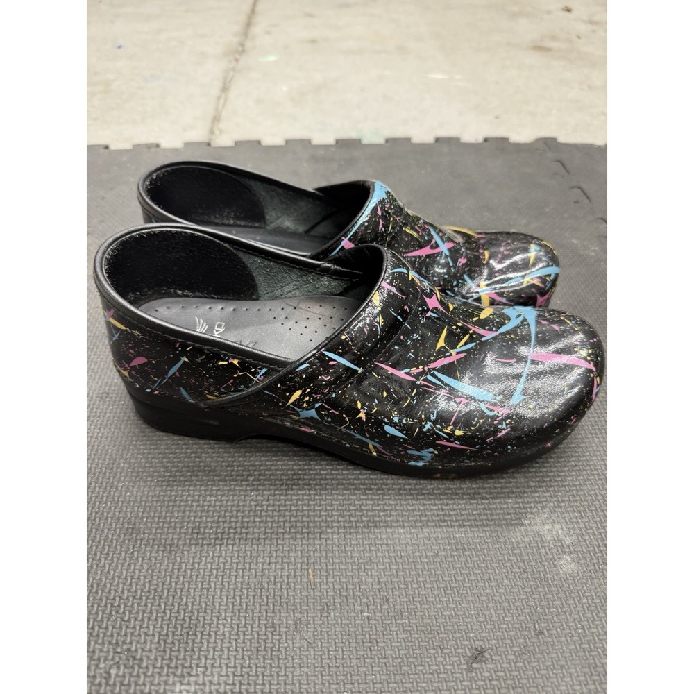 Dansko Multicolor Paint Splatter Slip Resistant Comfort Women's Clogs EU 42
